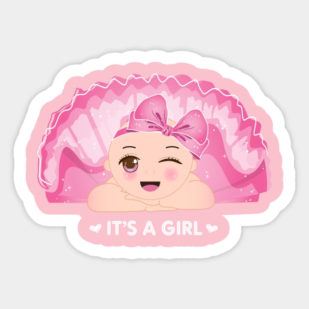 It's a Girl Sticker by Riczdodo